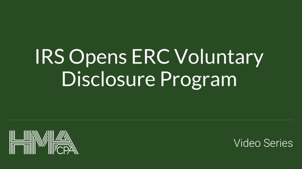 IRS Opens ERC Voluntary Disclosure Program